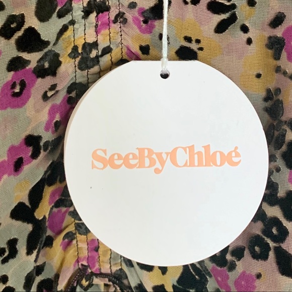 SOLD See by Chloe Paneled Devoré Silk Camisole - Picture 14 of 16